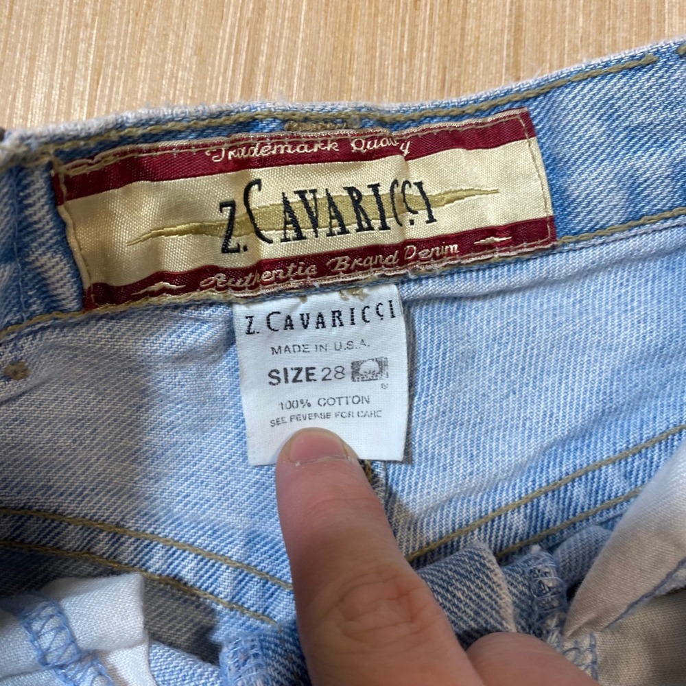 Z Cavaricci Vintage High Waisted Denim Shorts Light Wash Size 28 Made in USA - Picture 2 of 3